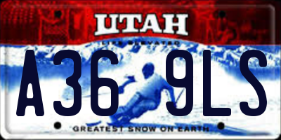 UT license plate A369LS