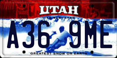 UT license plate A369ME