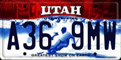 UT license plate A369MW