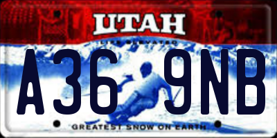 UT license plate A369NB
