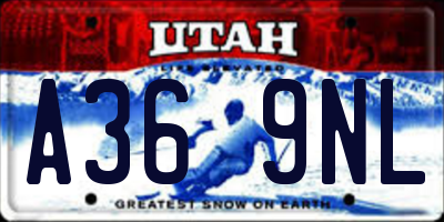 UT license plate A369NL