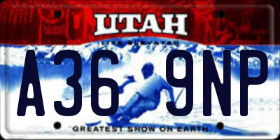 UT license plate A369NP