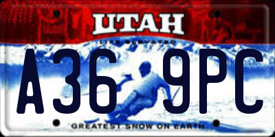 UT license plate A369PC