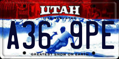 UT license plate A369PE