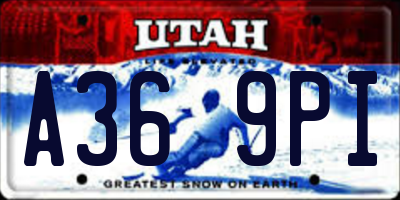UT license plate A369PI