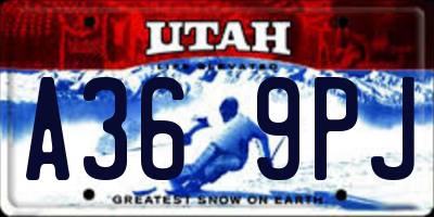 UT license plate A369PJ