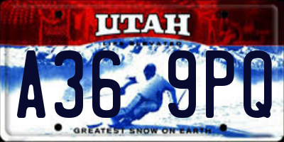 UT license plate A369PQ