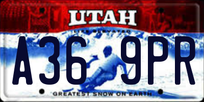 UT license plate A369PR