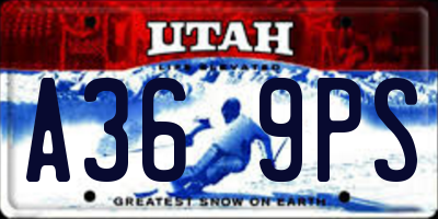UT license plate A369PS