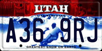 UT license plate A369RJ