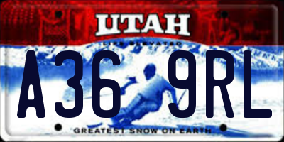 UT license plate A369RL