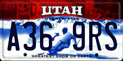UT license plate A369RS