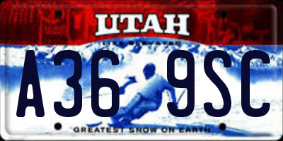 UT license plate A369SC