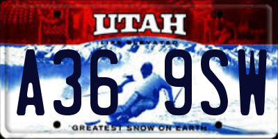 UT license plate A369SW