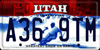 UT license plate A369TM