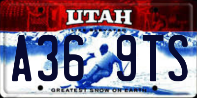 UT license plate A369TS