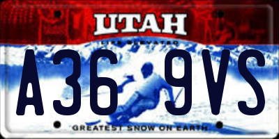 UT license plate A369VS