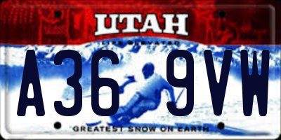 UT license plate A369VW