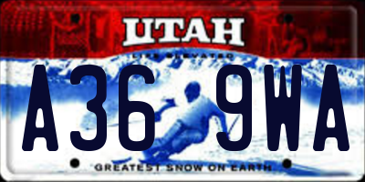 UT license plate A369WA