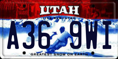 UT license plate A369WI