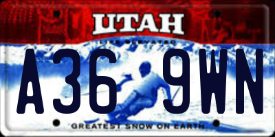 UT license plate A369WN