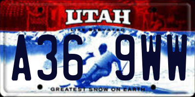 UT license plate A369WW