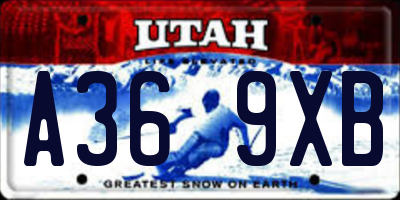 UT license plate A369XB