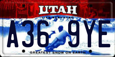 UT license plate A369YE