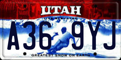 UT license plate A369YJ