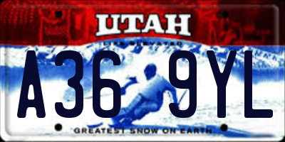 UT license plate A369YL