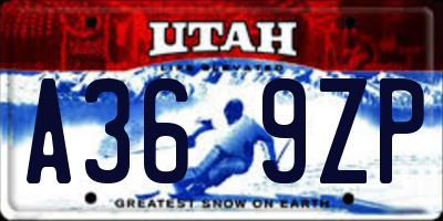UT license plate A369ZP