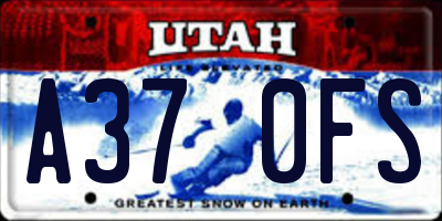 UT license plate A370FS