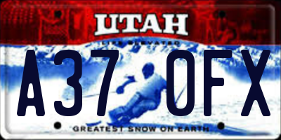 UT license plate A370FX