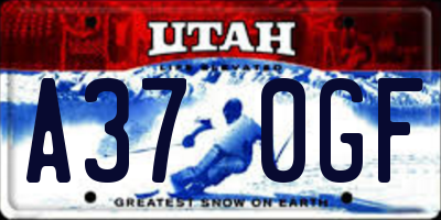 UT license plate A370GF