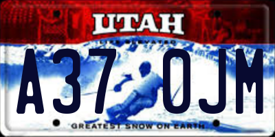 UT license plate A370JM