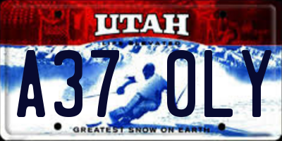 UT license plate A370LY