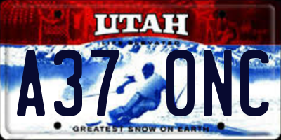 UT license plate A370NC