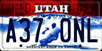 UT license plate A370NL