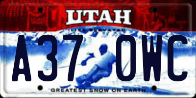 UT license plate A370WC