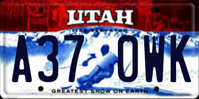 UT license plate A370WK