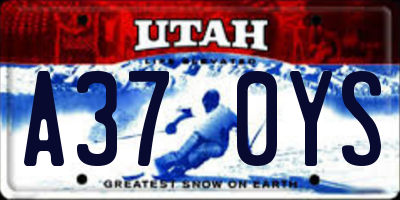 UT license plate A370YS