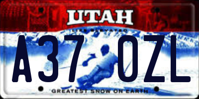UT license plate A370ZL