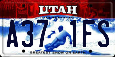 UT license plate A371FS