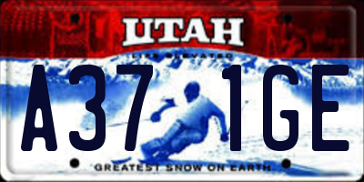 UT license plate A371GE