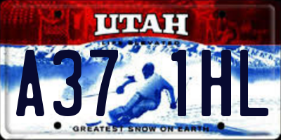UT license plate A371HL