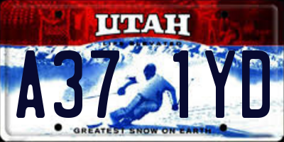 UT license plate A371YD