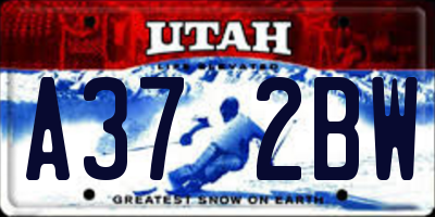 UT license plate A372BW