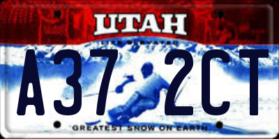 UT license plate A372CT