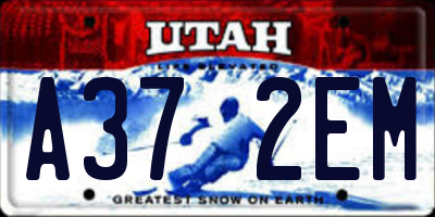 UT license plate A372EM