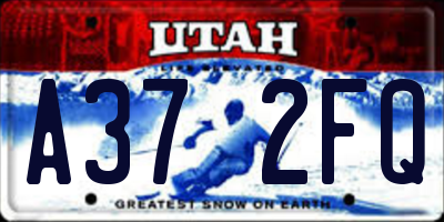 UT license plate A372FQ